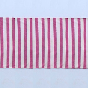 Multi Size Pink And White Modern Striped Cotton Flat weave Hand woven Runner Rug- Reversible Runner Kilim