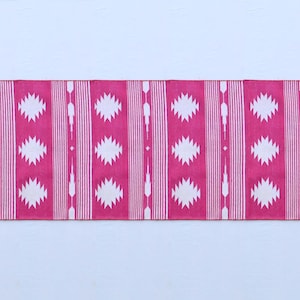 Multi Size Dark Pink And White Modern Striped Cotton Flat weave Hand woven Runner Rug- Reversible Runner Kilim