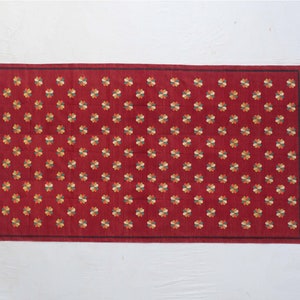 Multiple Sizes Red Handmade Flower Design Rug- Hand Woven High Quality Cotton Flatweave Rug