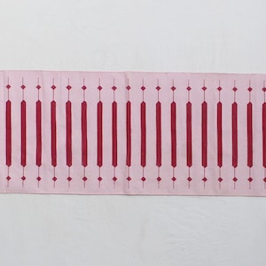 Multi Size Pink And Red Modern Striped Cotton Flat weave Hand woven Runner Rug- Reversible Runner Kilim