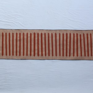 Multi Size Beige And Red Modern Striped Cotton Flat weave Hand woven Runner Rug- Reversible Runner Kilim