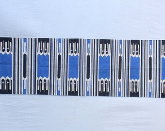 Alfombra de corredor moderna de algodón en varios tamaños, azul, negro y blanco, tejida a mano, de tejido plano, lavable, Killim