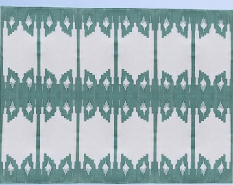 Multiple Size Green And White Cotton Handmade Rug- Hand Woven High Quality Cotton Flatweave Rug