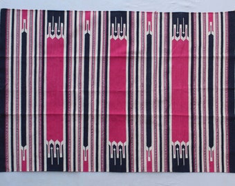 Multiple Sizes Pink ,White And Blue  Handmade Rug- Hand Woven High Quality Cotton Flatweave Rug