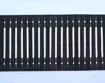 Multi Size Schwarz-Weiß-moderne gestreifter Baumwolle Flachgewebe Hand gewebter Läufer Teppich- Wende-Läufer