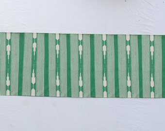 Multi Size Green And White Modern Striped Cotton Flat weave Hand woven Runner Rug- Reversible Runner Kilim