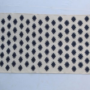Multi Size Handwoven Traditional Rug - Dark Blue And White Hand Woven Washable High Quality Cotton Flatweave Rug