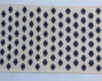Multi Size Handwoven Traditional Rug - Dark Blue And White Hand Woven Washable High Quality Cotton Flatweave Rug