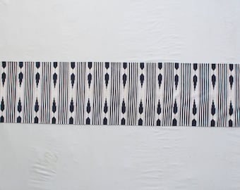 Multi Size Black And white Modern Striped Cotton Flat weave Hand woven Runner Rug- Reversible Runner Kilim
