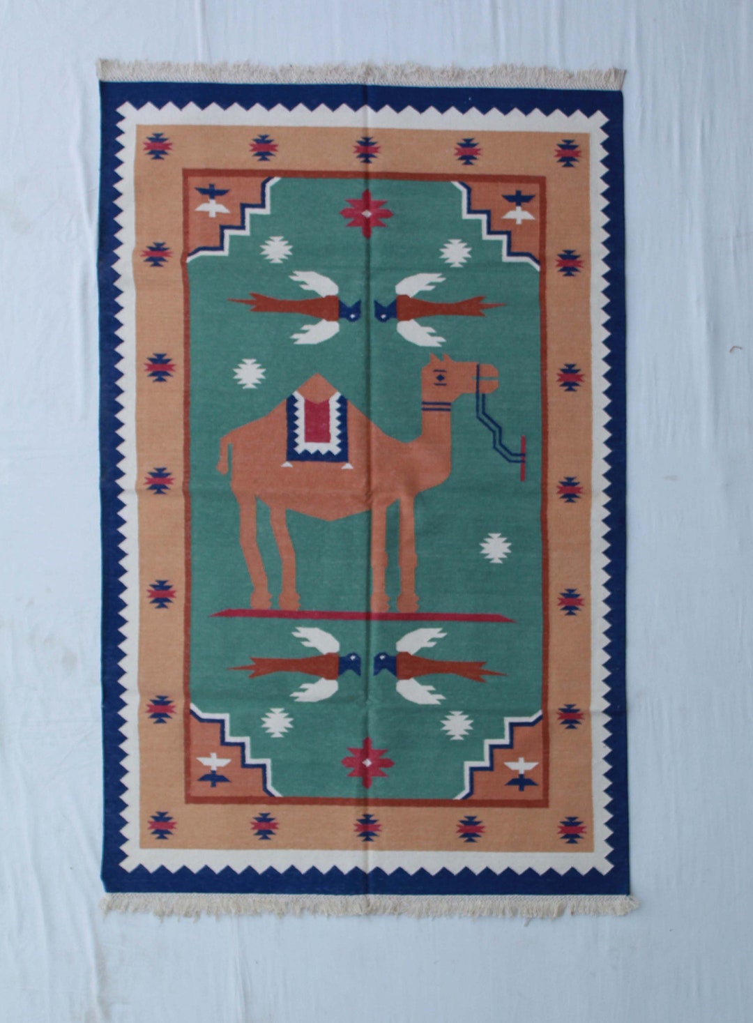 4x6 Handwoven Traditional Rug - Camel Design Area Eco Friendly Rug for ...