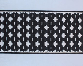 Handgewebter traditioneller Teppich in mehreren Größen - Handgewebter Geometrischer Hochwertiger Baumwollflachgewebeteppich