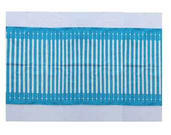 Multi Size Handwoven Traditional Rug -Light Blue And White Hand Woven Geometric High Quality Cotton Flatweave Rug