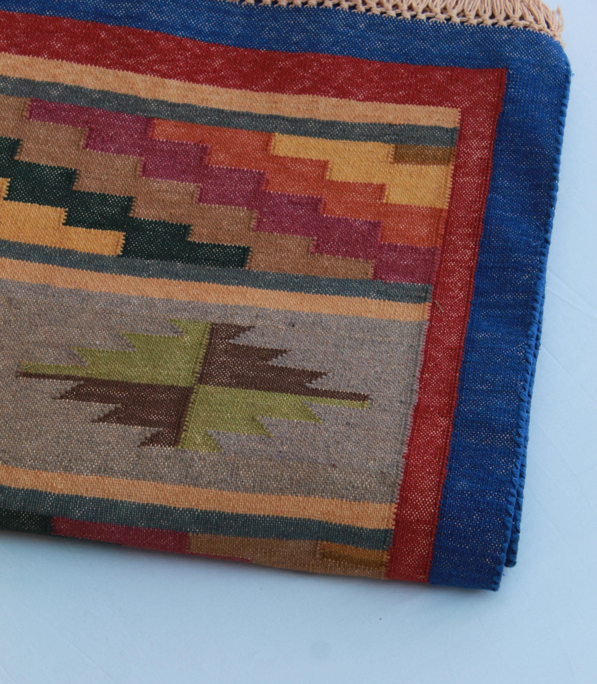 3x5 手織りの伝統的なラグ - スターデザインエリア エコフレンドリーな