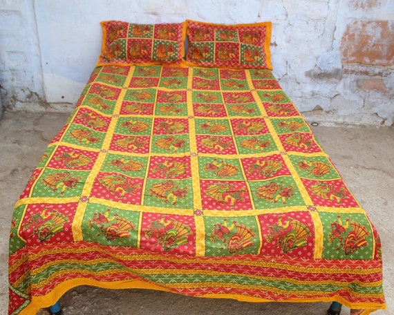 Kantha work bed cover hotsell