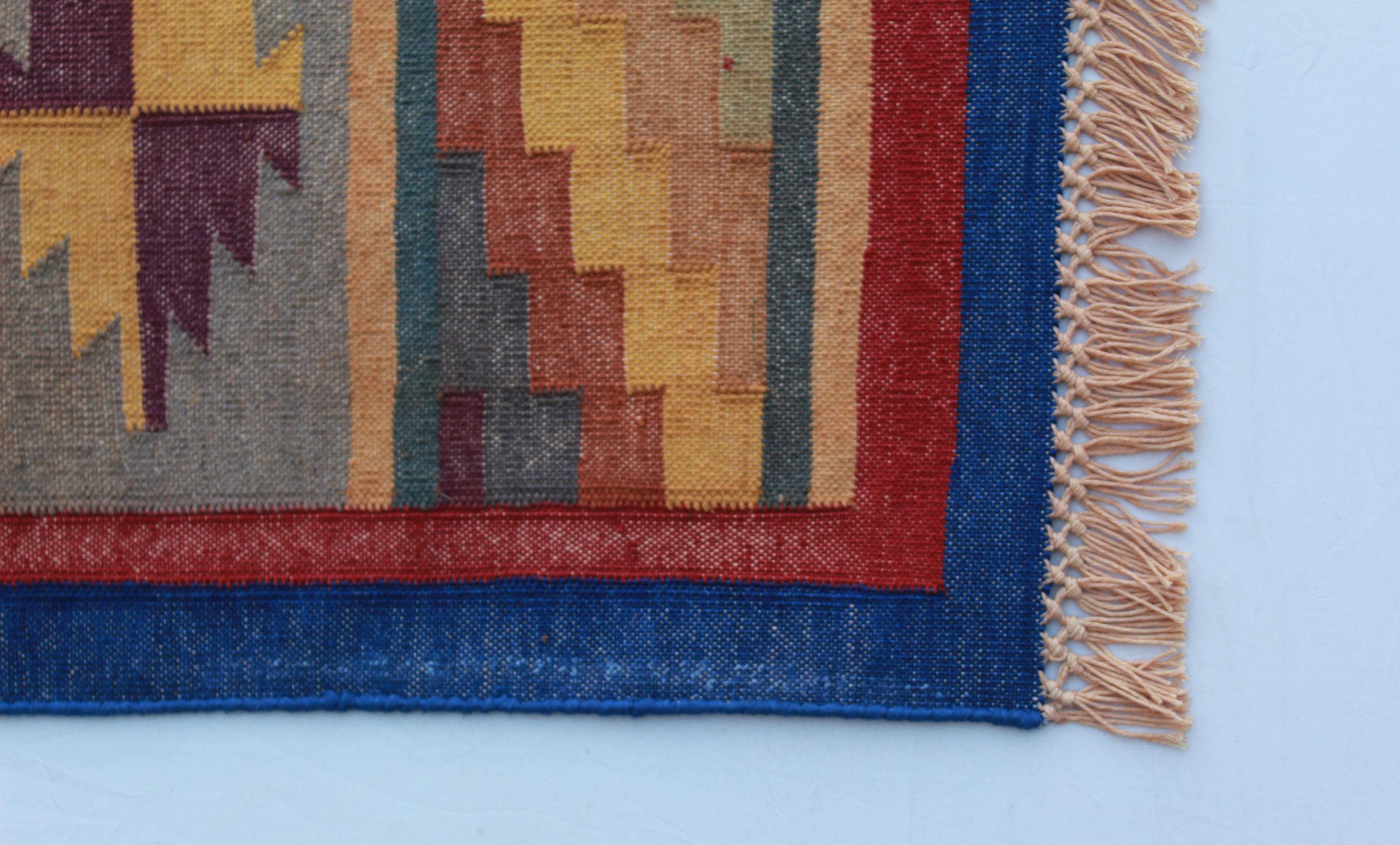 3x5 手織りの伝統的なラグ - スターデザインエリア エコフレンドリーな