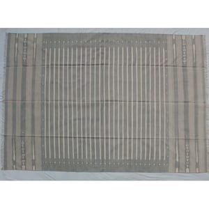 Multiple Sizes Grey And White Handmade Rug- Hand Woven High Quality Cotton Flatweave Rug