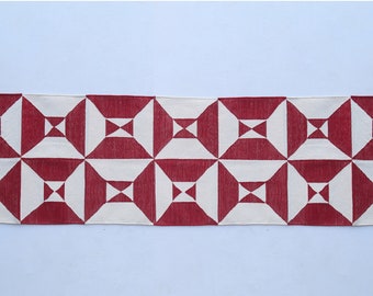 Multiple Sizes Cotton Multiple Sizes Red And White Runner Rug - Flat Woven Washable Runner Killim