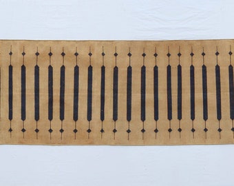 Alfombra de corredor reversible de algodón de tejido plano, tejida a mano, moderna, de rayas amarillas doradas y negras, de varios tamaños