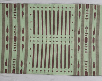 Multiple Sizes Green And Brown Handmade Rug- Hand Woven High Quality Cotton Flatweave Rug