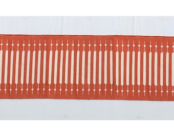 Multi Size Orange And White Modern Striped Cotton Flat Weave Hand Woven Runner Rug- Reversible Runner Kilim