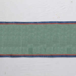 Multiple Sizes Cotton Multiple Sizes Plain Green Runner Rug - Blue, Orange Border Flat Woven Washable Runner Killim