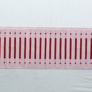 Multi Größe Rosa und Rot Modern Gestreift Baumwolle Flachgewebe Hand gewebter Läufer Teppich- Wende-Läufer Kilim