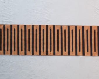 Alfombra de corredor a rayas de varios tamaños hecha a mano - Alfombra de corredor tejida plana en amarillo dorado y negro