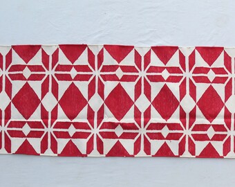 Multiple Sizes Cotton Multiple Sizes Red And White Runner Rug - Flat Woven Washable Runner Killim