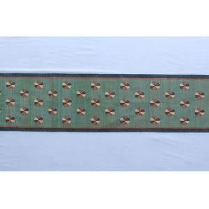 Multiple Sizes Cotton Green Modern Flowers Design Hand Woven Runner Rug- Flat Woven Washable Runner Killim