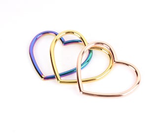 Heart Ring For Collar Belt, Metal Heart Shape Buckle For DIY Belt