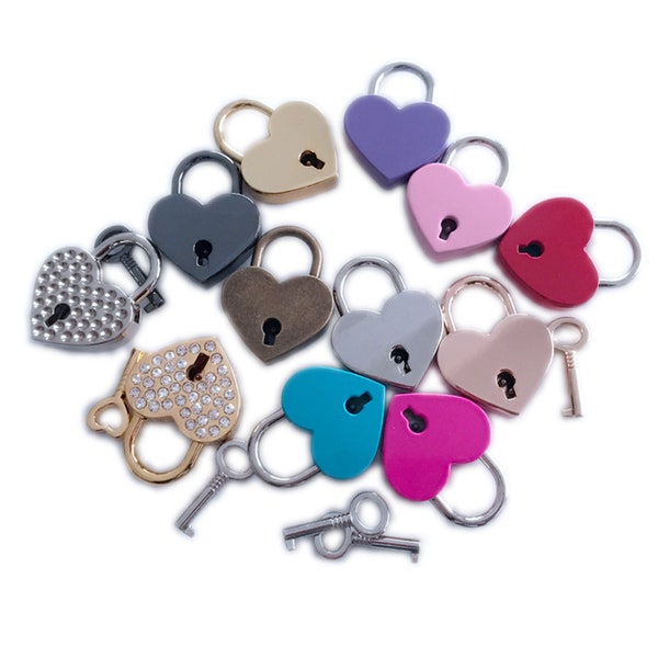 25x32mm Multi Color Mini Love coeur verrouille, Cadenas pour Collier, Love Padlock