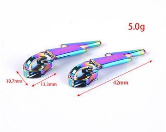 5# Bags Zipper Head Puller,  Lightning Shape Zipper Puller For Purse -4pcs