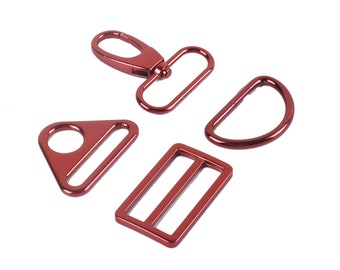 New Color Metal Handbag Hardware Kit. Bag Hook,Red Triangle Ring,