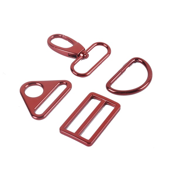 New Color Metal Handbag Hardware Kit. Bag Hook,Red Triangle Ring,