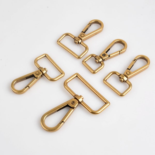 4 crochets pivotants carrés en métal vieil or, matériel de sac bricolage crochet en métal