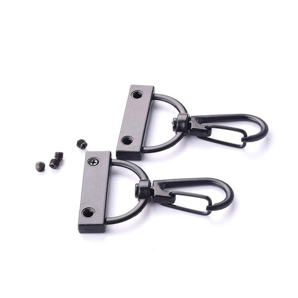 Metal Black Keychain Snap hook With End Strap, Key Fob Hardware