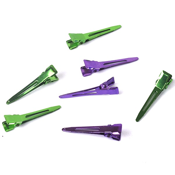 10pcs 35MM Single Prong Hair clip, Metal New Color Clips, Fabric Clip