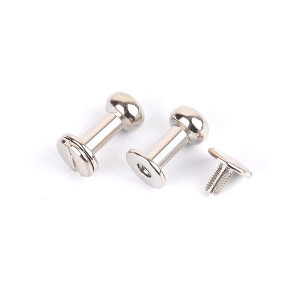 Bouton à vis en laiton à long cou, rivet à vis en laiton pour bracelet en cuir, 5pcs