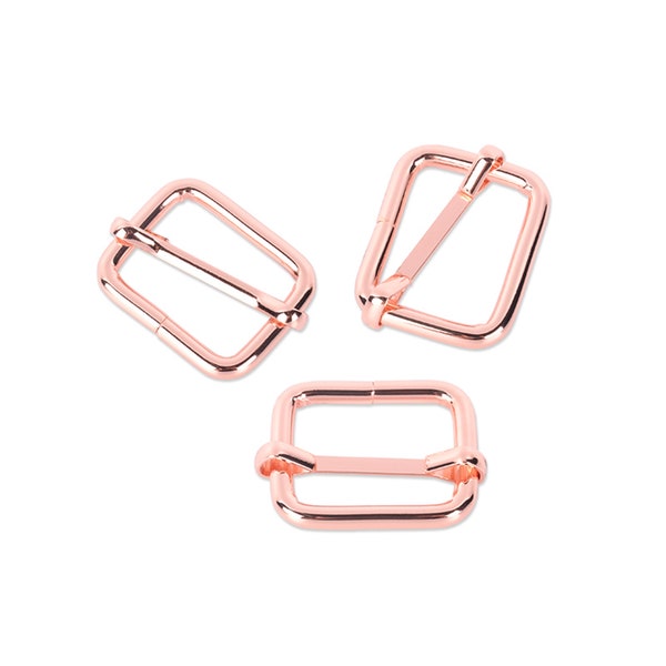 1/2"  3/4"  1" Slider Buckle,Rose Gold Adjust Buckle, Strong Metal Buckle For Bag