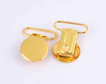 5pcs Round Shape Suspender Clip, Metal Clips With  1  Inch
