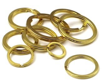 Various Size Solid Brass Keyring, brass split ring---10pcs