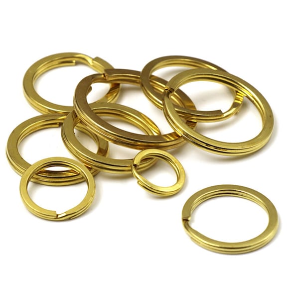 Various Size Solid Brass Keyring, brass split ring---10pcs