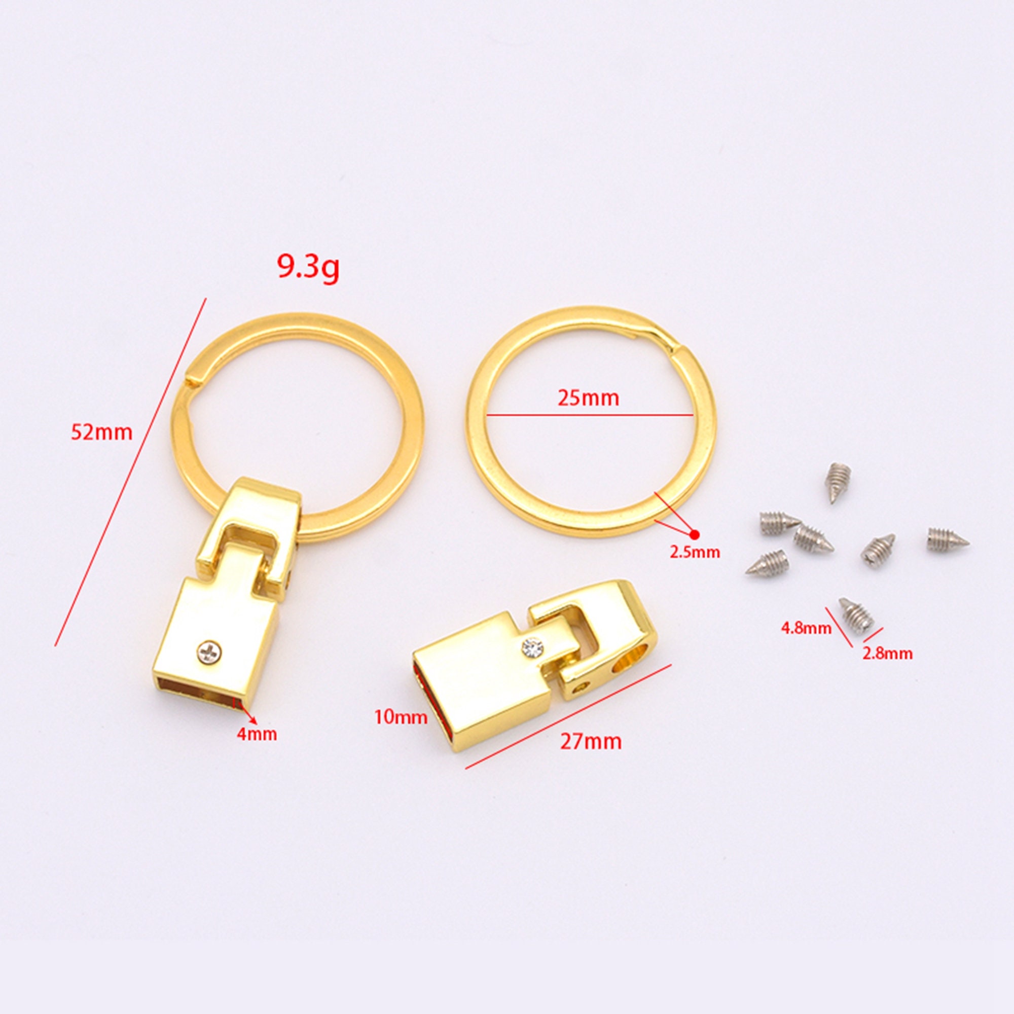 4pcs Key Fob Hardware With Flat Ring Keyring for 10mm Width Etsy Canada