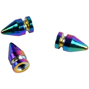 Rainbow Color Brass Screw Rivet, Bullet shape rivet For Leather, WITH SILVER SCREW
