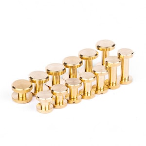Brass Chicago Screw For Leather, brass screw rivets-10pcs