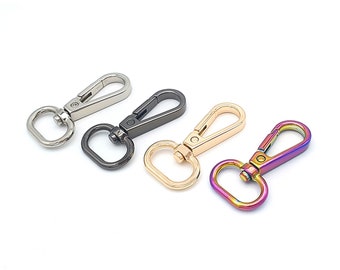 4pcs  3/4inch Metal Swivel O-ring Eye Snap Hook Trigger Clasps Clips for Leather Craft Bag Strap Belt Webbing Keychain Small Size