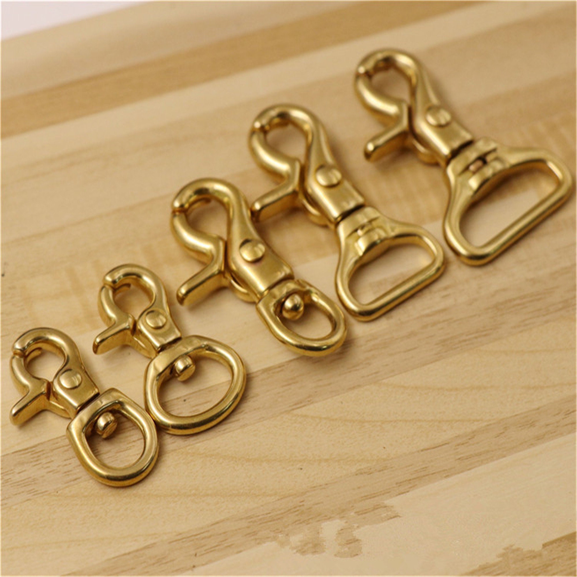10pcs Solid Brass Snap Hook, Different Size Snap Hook for Leather 