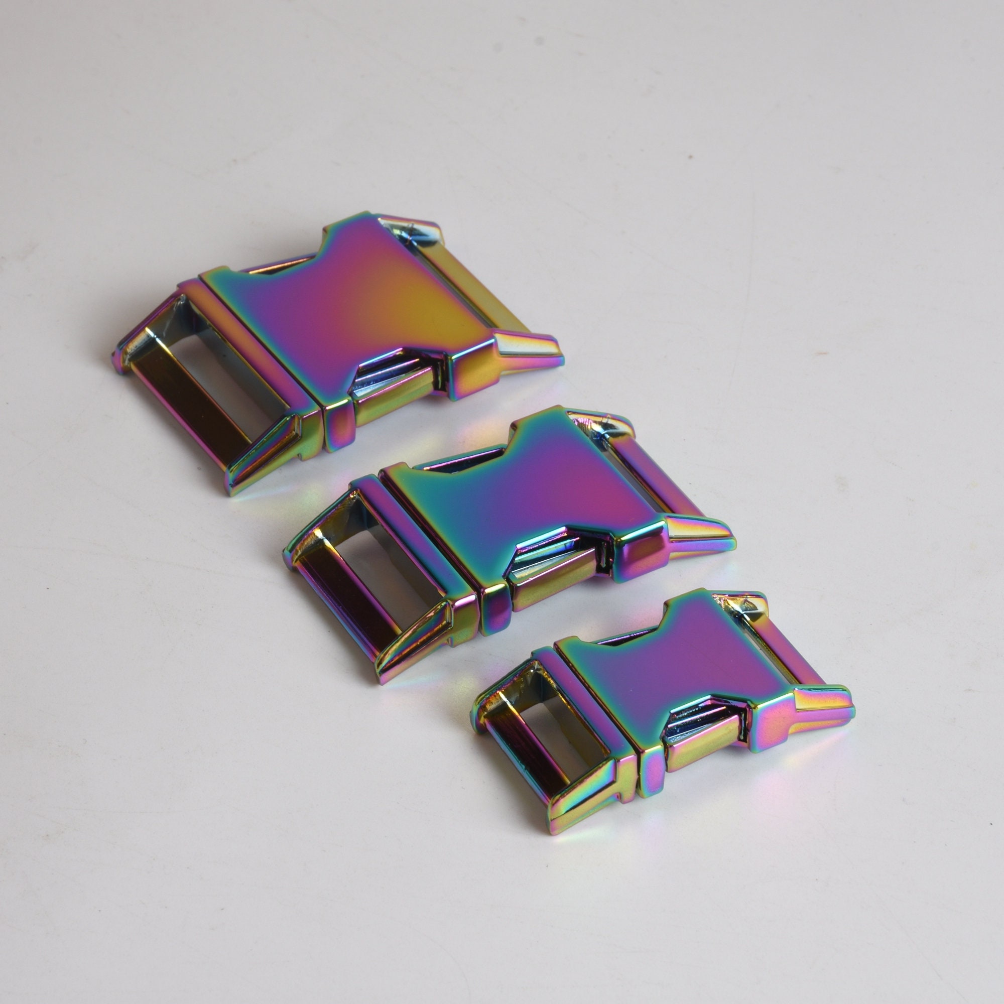 Rainbow Dog Collar Hardware Kit 1 Inch Metal Pet Collar Set