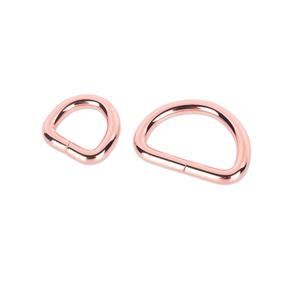 1/2 « 3/4 » 1 » Bague en or rose D, bague en métal D pour sac