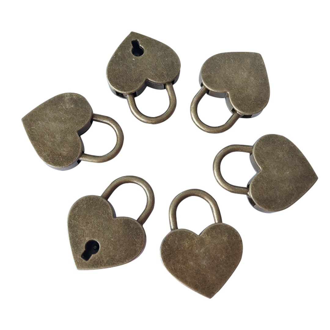 M Size 30x39mm Vintage Brass Padlock With Skeleton Key Lock for Gift